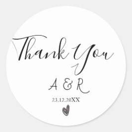 Pegatina Redonda Thank you editable pink floral il Ronde Sticker