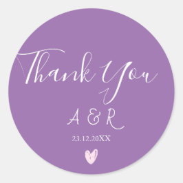 Pegatina Redonda Thank you editable pink floral il Ronde Sticker