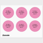 pegatina rosa fuerte con frase ronde sticker (Vel)