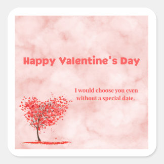 Pegatina San Valentin Vierkante Sticker