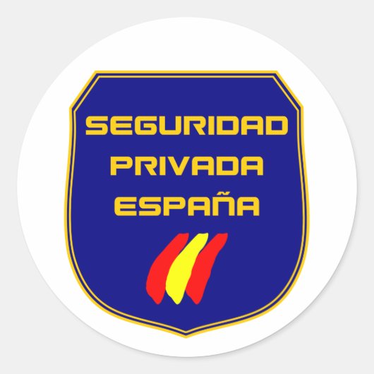 Pegatina Seguridad Privada España Placa Azul Ronde Sticker (Voorkant)