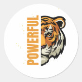 Pegatina Tigre Poderoso Ronde Sticker (Voorkant)