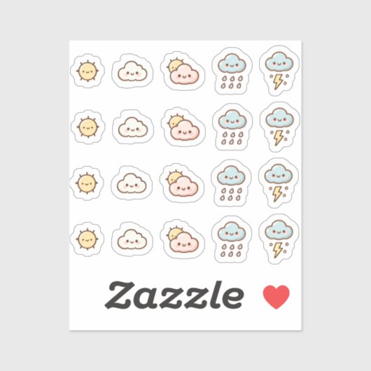Pegatina Tiny latte weather tracker planner Sticker (Vel)