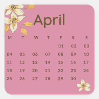 Pegatinas mes del año - April (S'F) *2022 Vierkante Sticker