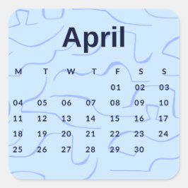 Pegatinas mes del año - April (S'K) *2022 Vierkante Sticker