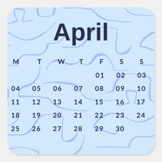 Pegatinas mes del año - April (S'K) *2022 Vierkante Sticker (Voorkant)