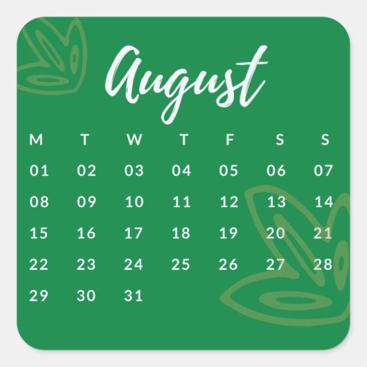 Pegatinas mes del año - August (S'G) *2022 Vierkante Sticker (Voorkant)