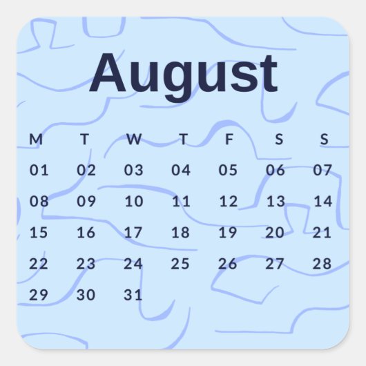 Pegatinas mes del año - August (S'K) *2022 Vierkante Sticker (Voorkant)
