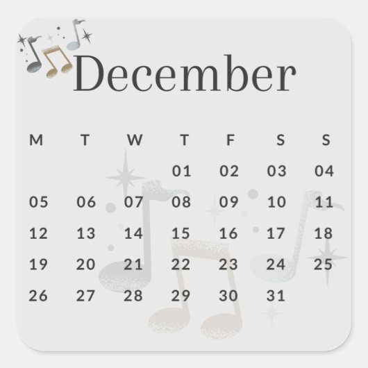 Pegatinas mes del año - December (S'I) *2022 Vierkante Sticker (Voorkant)