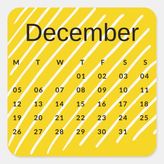 Pegatinas mes del año - December (S'J) *2022 Vierkante Sticker (Voorkant)