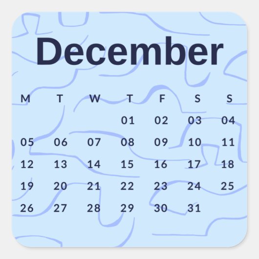 Pegatinas mes del año - December (S'K) *2022 Vierkante Sticker (Voorkant)