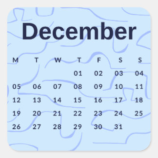 Pegatinas mes del año - December (S'K) *2022 Vierkante Sticker