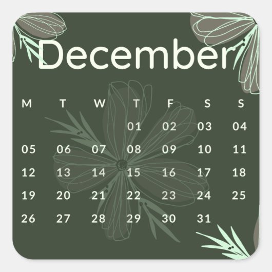 Pegatinas mes del año - December (S'L) *2022 Vierkante Sticker (Voorkant)
