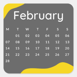 Pegatinas mes del año - February (S'E) Vierkante Sticker