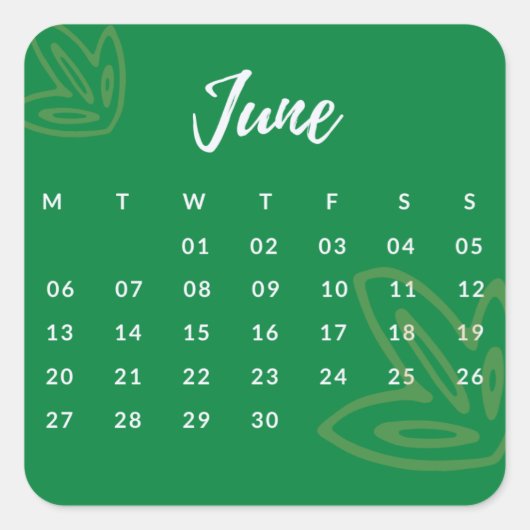 Pegatinas mes del año - June (S'G) *2022 Vierkante Sticker (Voorkant)