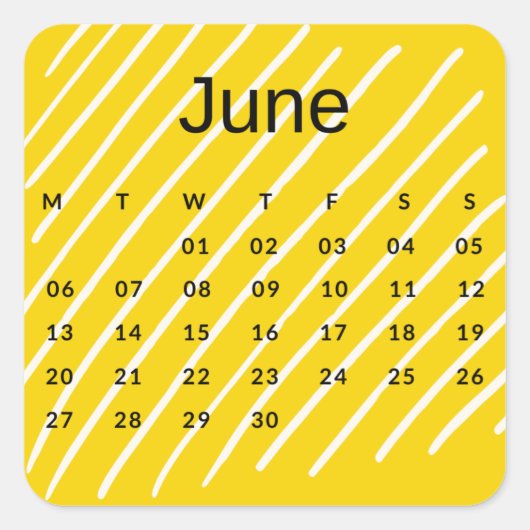 Pegatinas mes del año - June (S'J) *2022 Vierkante Sticker (Voorkant)