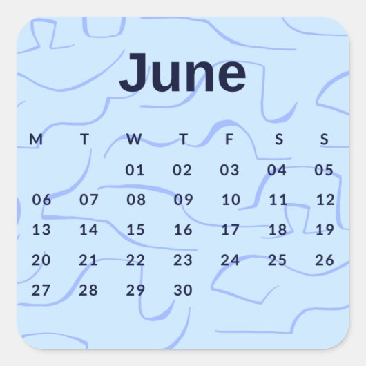 Pegatinas mes del año - June (S'K) *2022 Vierkante Sticker (Voorkant)