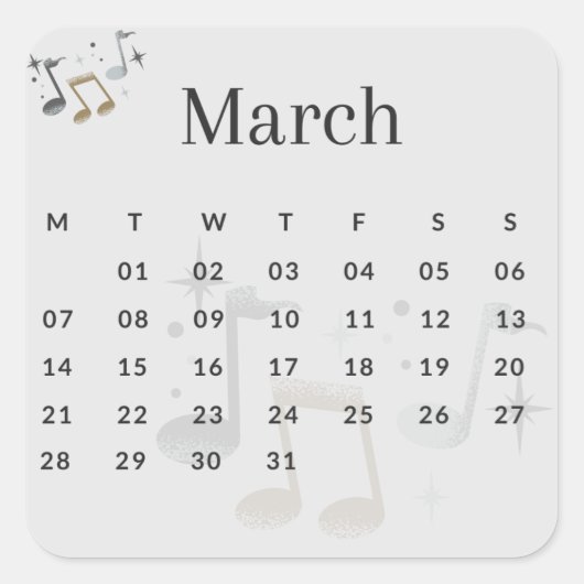 Pegatinas mes del año - March (S'I) *2022 Vierkante Sticker (Voorkant)