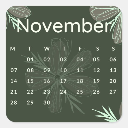 Pegatinas mes del año - November (S'L) *2022 Vierkante Sticker (Voorkant)