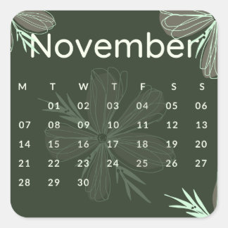 Pegatinas mes del año - November (S'L) *2022 Vierkante Sticker