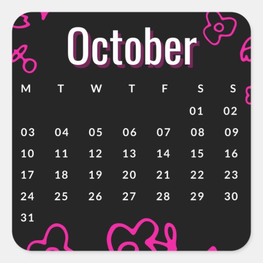 Pegatinas mes del año - October (S'D) Vierkante Sticker (Voorkant)