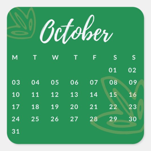 Pegatinas mes del año - October (S'G) *2022 Vierkante Sticker (Voorkant)