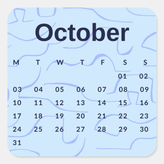 Pegatinas mes del año - October (S'K) *2022 Vierkante Sticker (Voorkant)