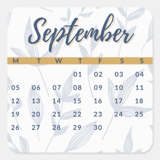Pegatinas mes del año - September (S'A) Vierkante Sticker (Voorkant)