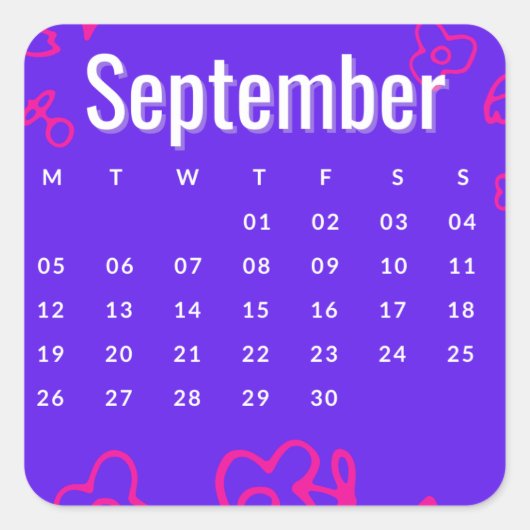 Pegatinas mes del año - September (S'C) Vierkante Sticker (Voorkant)
