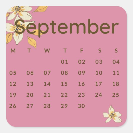 Pegatinas mes del año - September (S'F) *2022 Vierkante Sticker (Voorkant)