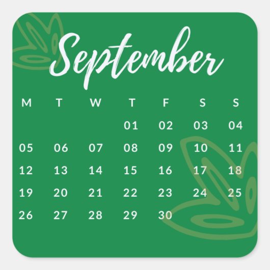 Pegatinas mes del año - September (S'G) *2022 Vierkante Sticker (Voorkant)