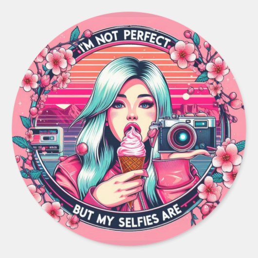 Pegatinas para chicas audaces ronde sticker (Voorkant)