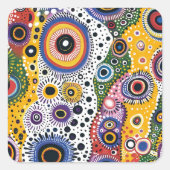 Pegatinas Psicodélicas Efecto Caleidoscopio Vierkante Sticker (Voorkant)