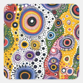 Pegatinas Psicodélicas Efecto Caleidoscopio Vierkante Sticker