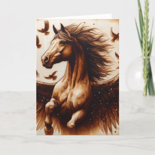 Pegaus Sepia met vogels Kaart