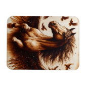 Pegaus Sepia met vogels Magneet (Horizontaal)