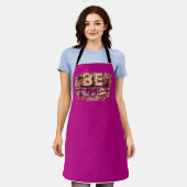 Peggy Ann Be Mine Leppard Paars Kitchen Schort (Gedragen)