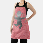 Peggy Ann Pink Cupid Kitchen Schort (Insitu)