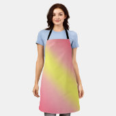Peggy Ann Pink en Yellow Kitchen Schort (Gedragen)
