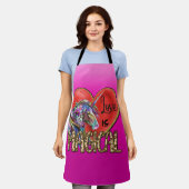 Peggy Ann Pink Love is Magical Kitchen Schort (Gedragen)