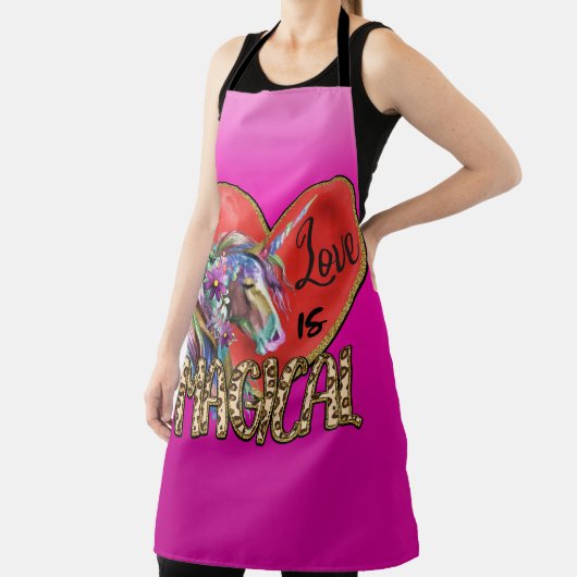 Peggy Ann Pink Love is Magical Kitchen Schort (Insitu)