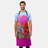 Peggy Ann Pink Love is Magical Kitchen Schort (Gedragen)