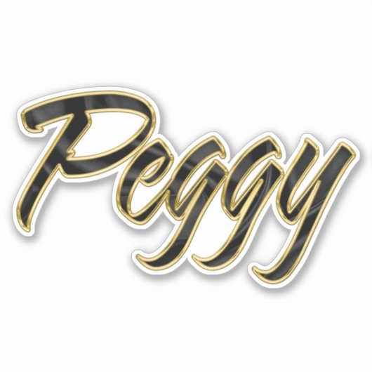 Peggy black gold Lettering Aufkleber Sticker (Voorkant)