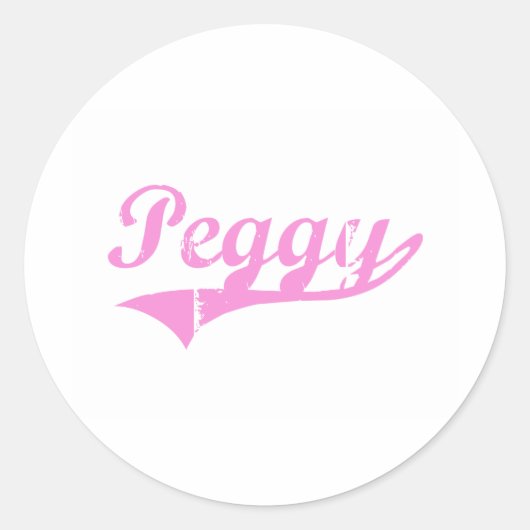 Peggy Classic Stijl Naam Ronde Sticker (Voorkant)