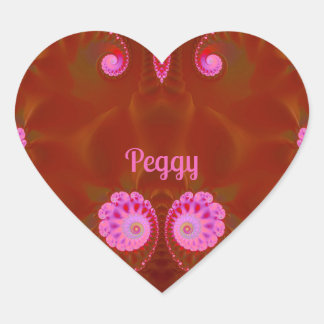 PEGGY COOL! ~ ROZE SPIN ~ Helder ontwerp ~ Hart Sticker