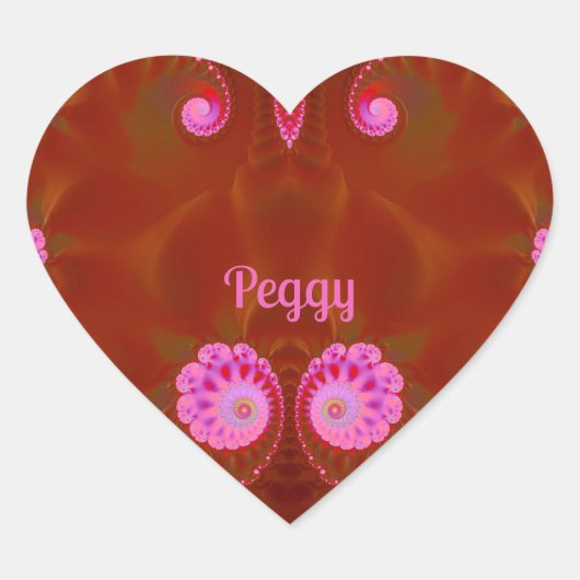 PEGGY COOL! ~ ROZE SPIN ~ Helder ontwerp ~ Hart Sticker (Voorkant)