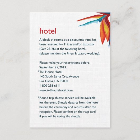 Peggy Hotel 3.5x5 Linnen Informatiekaartje (Voorkant)