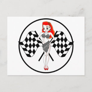 Peggy Pitstop Race Flags Briefkaart