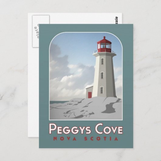 Peggy's Cove Deco Briefkaart (Voorkant / Achterkant)