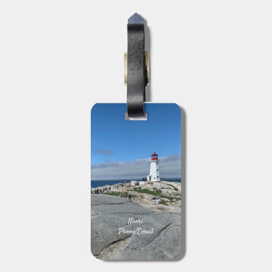 Peggy's Cove Lighthouse Bagagelabel (Achterkant verticaal)